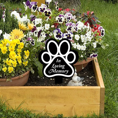 ARFUKA Pet Grave Markers Dog & Cat Paw Print Memorial Plaques Outdoor Cemetery Decorations Sympathy Remembrance Gifts for Loss of Pet