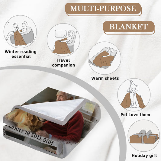 Custom Blanket with Picture for Memorial Gifts Loss of Dad Mom, Print in USA, Custom Sympathy Gift, Personalized Blankets Memorial Gifts, Customized Memory Blankets Photo as Bereavement Gifts - color: Memorial-2