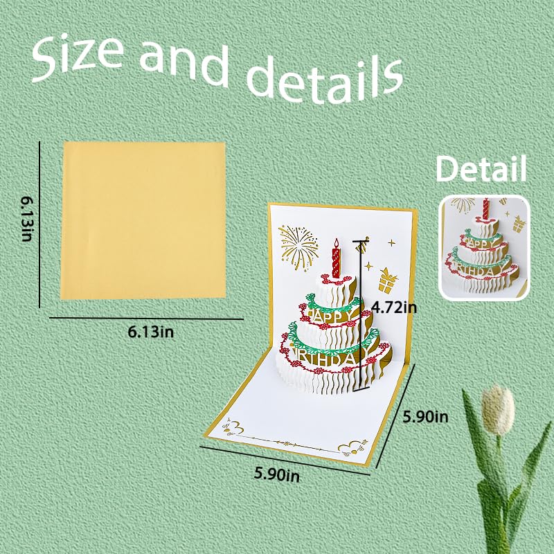 Happy Birthday Pop Up Card for Women Men Him Her Happy Birthday Popup Greeting Cards for Teacher 3d Bday Blessing Cards for Friend Bestie Sister 3 Dimensional Bday Card Present Birthdate Gift Ideas - color: Happy Birthday Pop Up Card