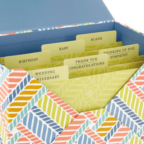 Hallmark All Occasion Cards, Assorted 24-Pack with Organizer (Herringbone)